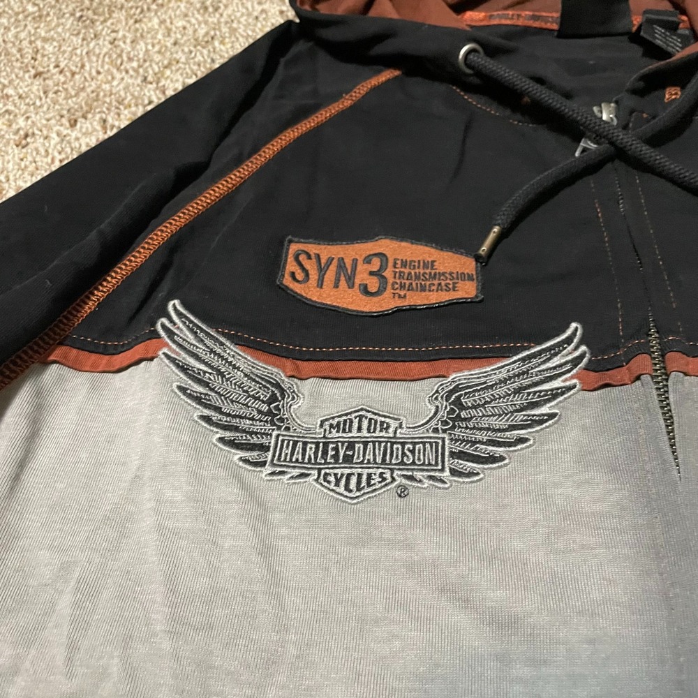 Harley Davidson Motorcycles Mens Black Zip Up Hoodie EST 1903 Graphic Size M - Picture 6 of 8